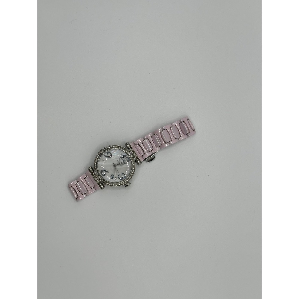 Burgi BUR071PK Women Pink Ceramic Crystal Bezel Mother of Pearl Dial Watch‎